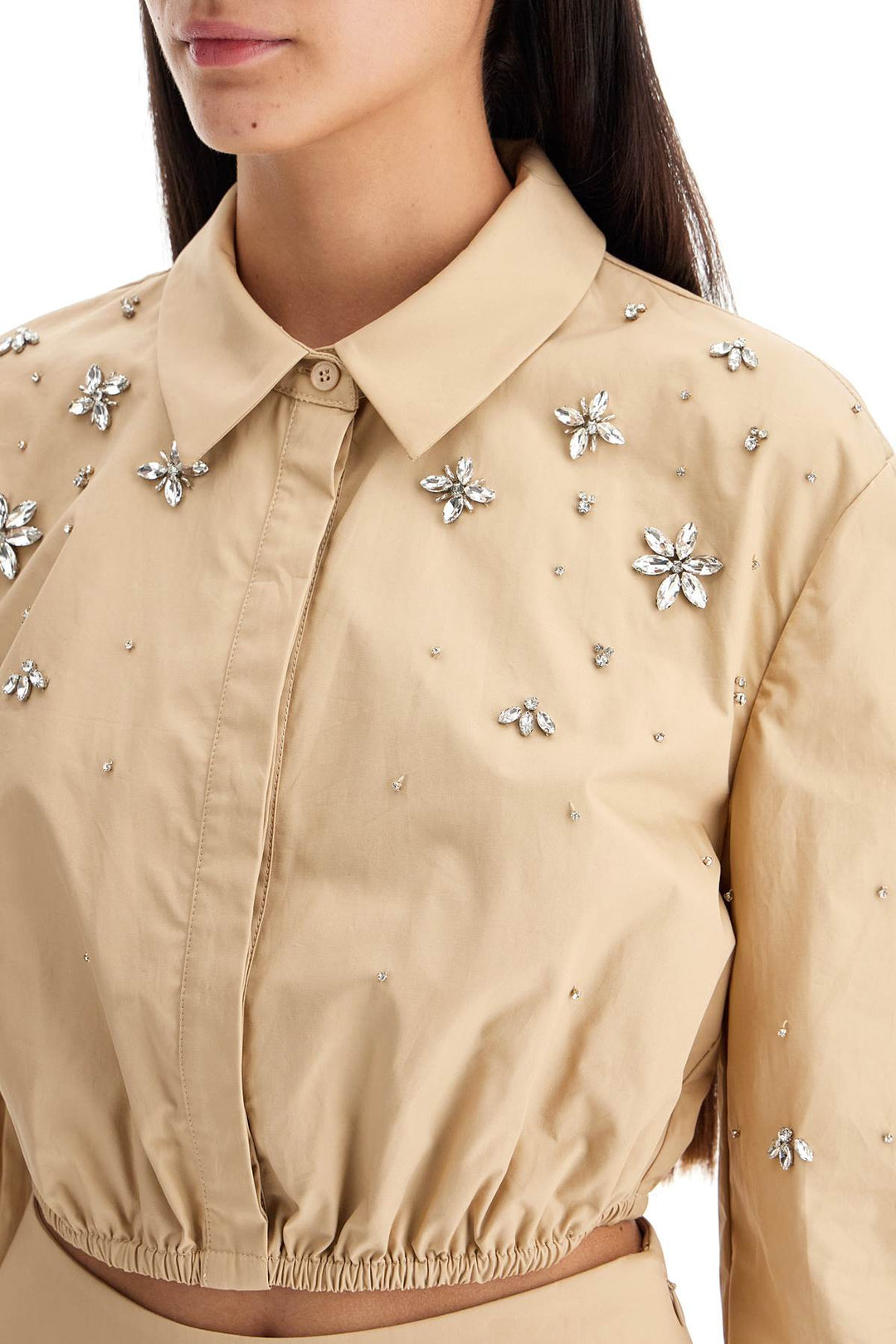 "cropped shirt with crystals"-3