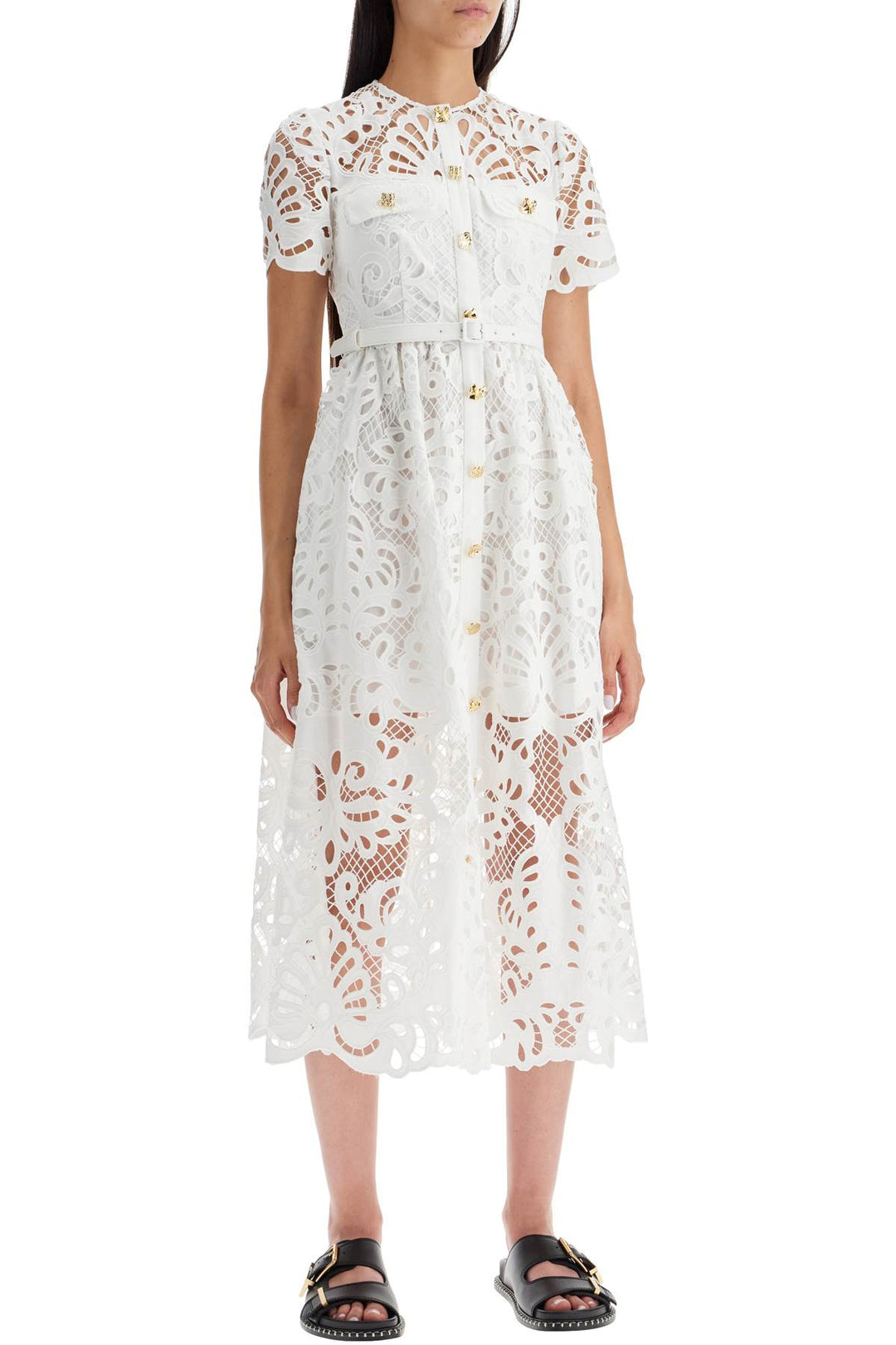 midi lace dress in seven-1