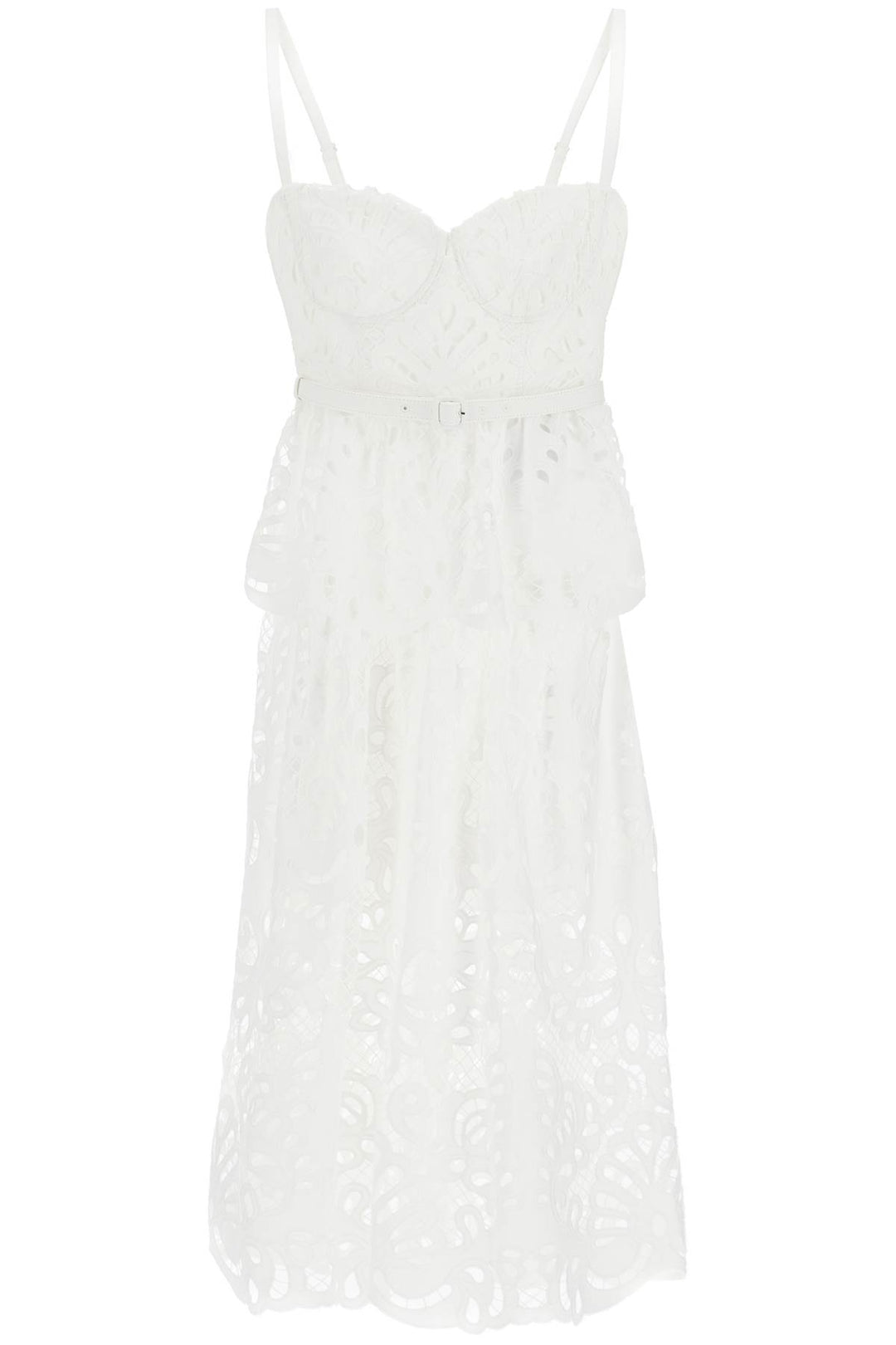 lace bustier dress with belt-0