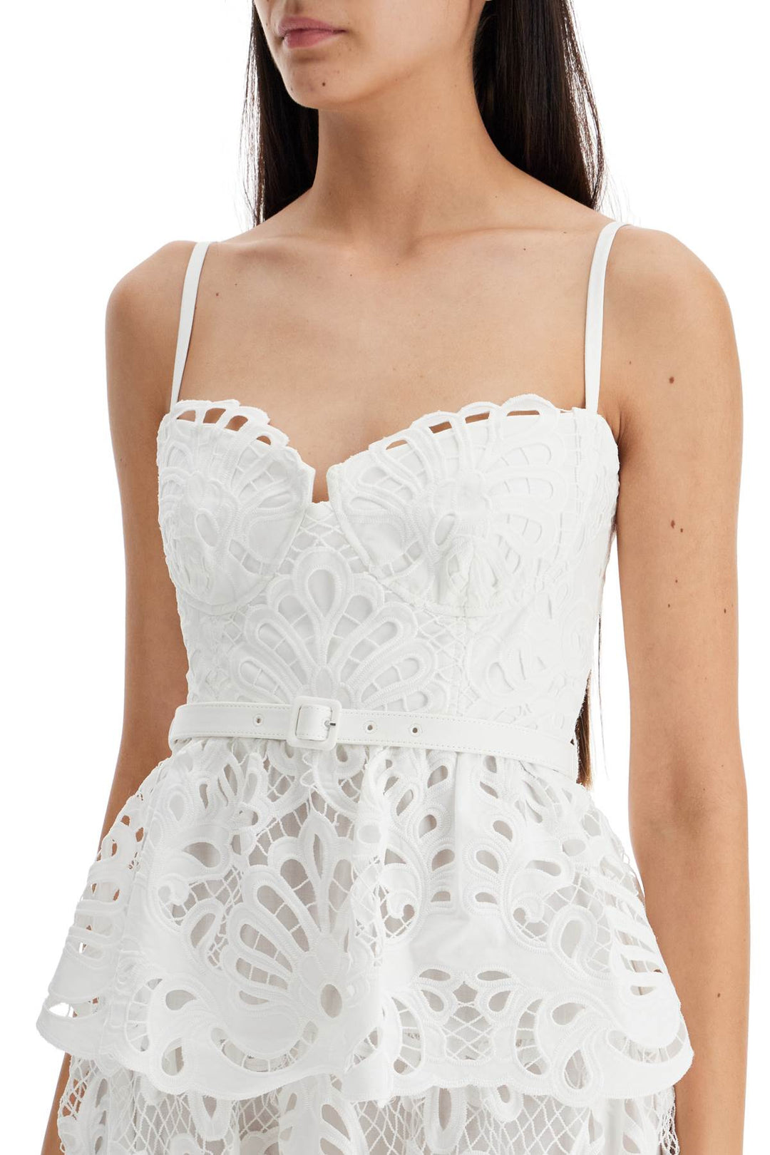 lace bustier dress with belt-3