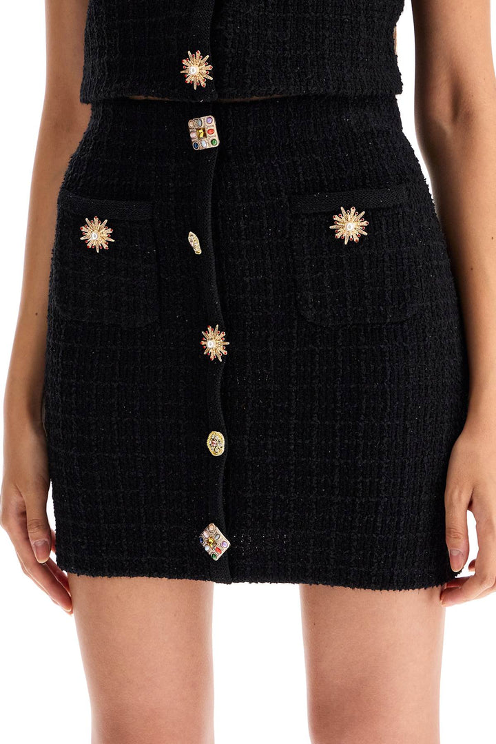 "knitted mini skirt with jewel buttons-3