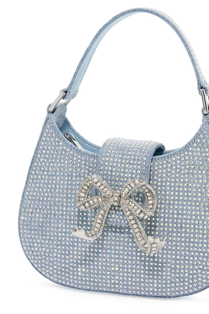 mini crescent denim bag with rhinestones-2