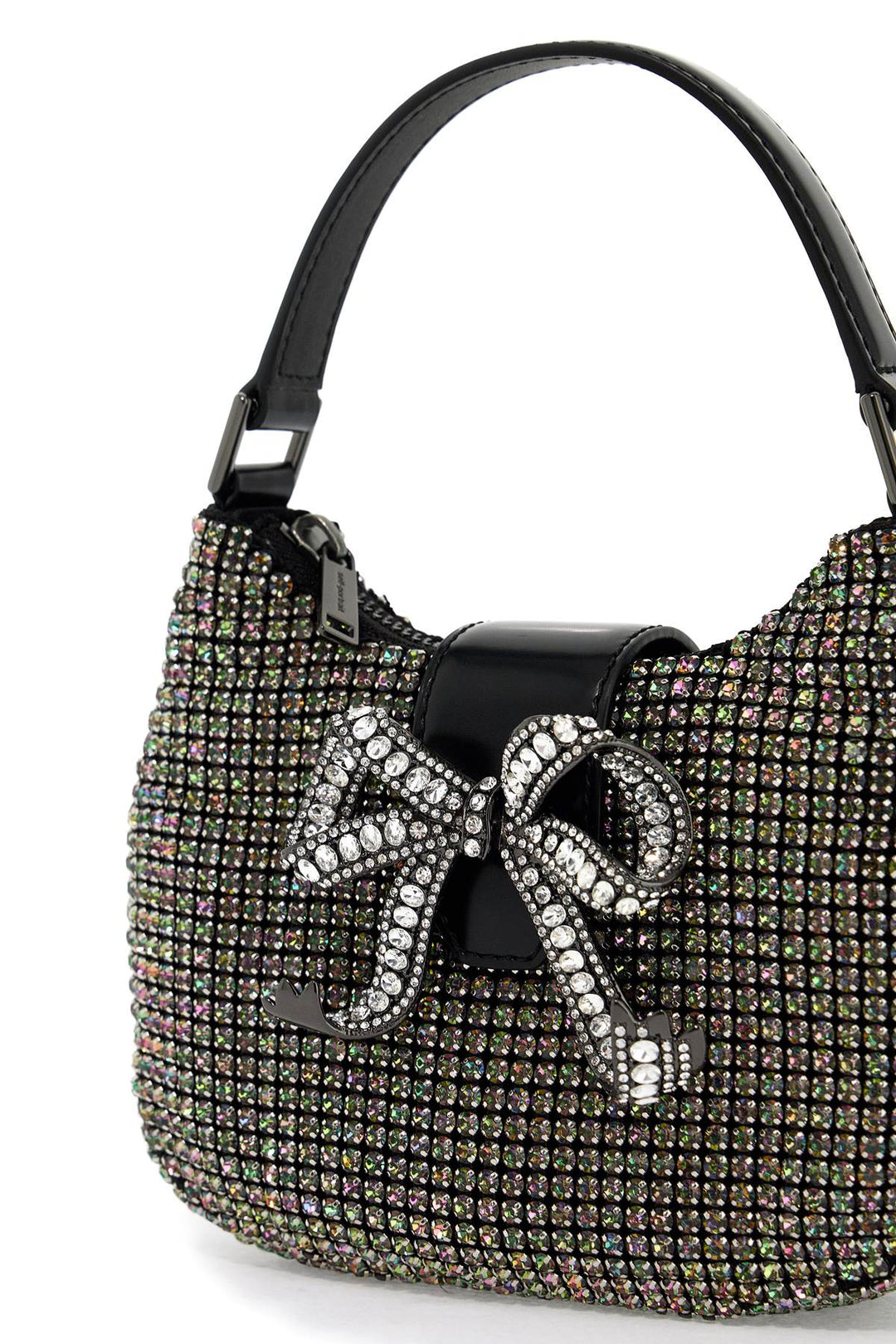 mini crescent bow bag with crystals-2