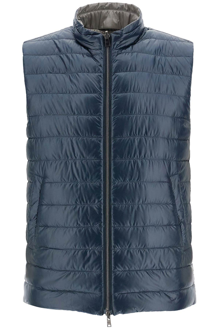 reversible black polyamide gilet-0