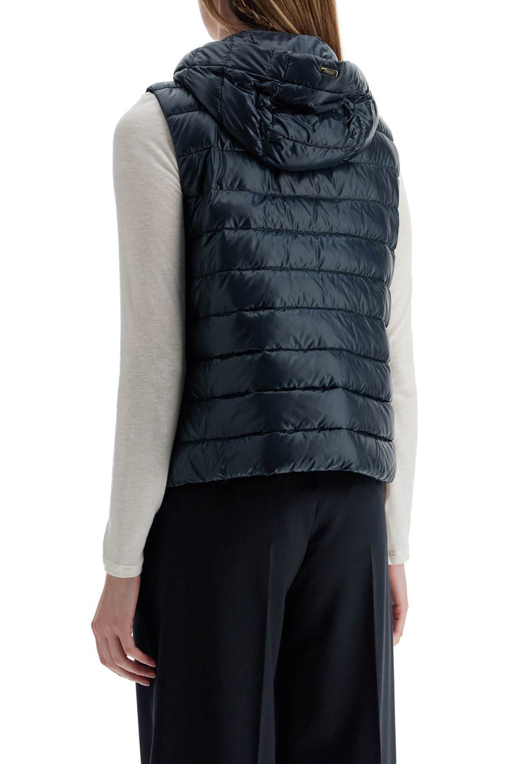 men's dark blue polyamide gilet with hood-2