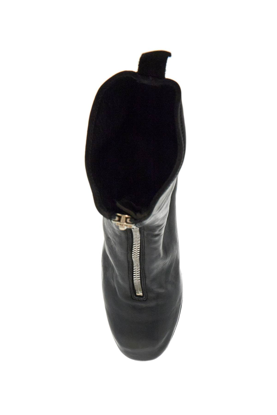 black horse and calf leather boots with side zip-1