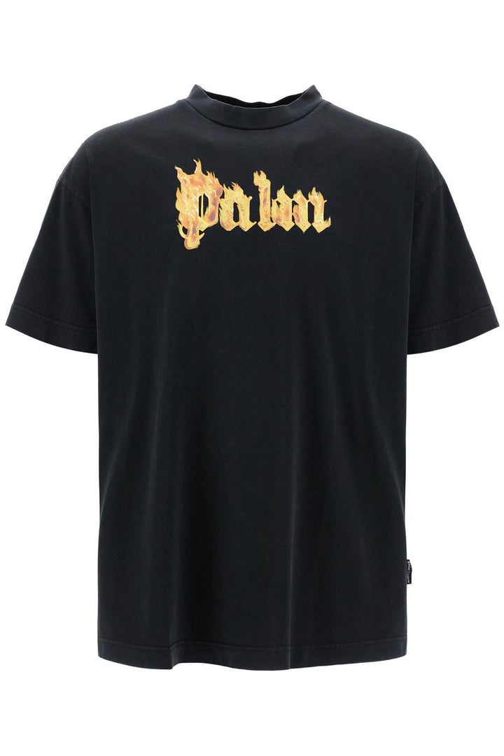 "burning logo t-shirt-0