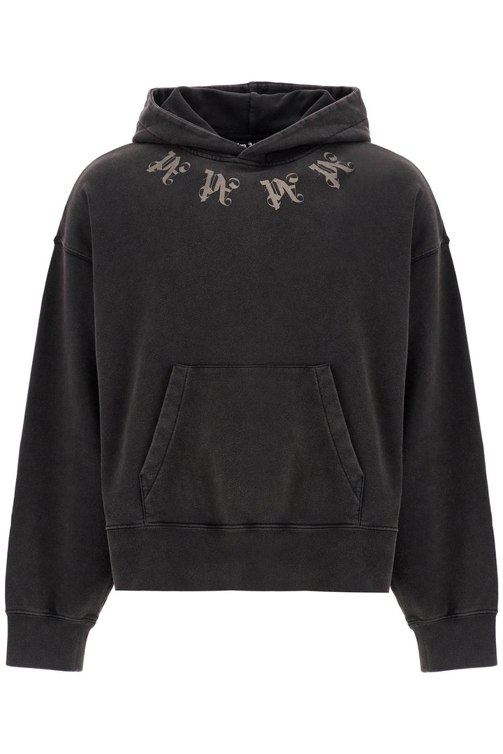 statement monogram hooded sweatshirt-0