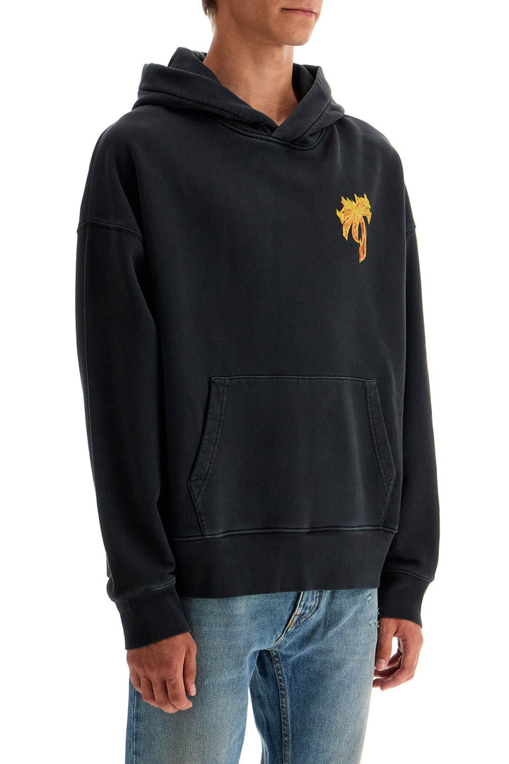 "burning palm oversized hoodie with hood"-1