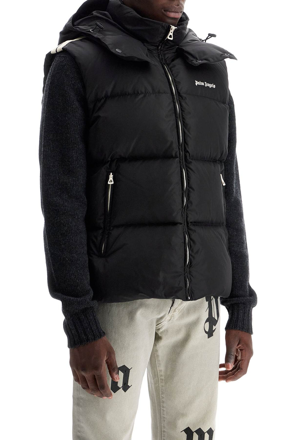 sleeveless down jacket with contrasting-1