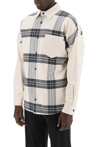 "plaid overshirt with embroidered logo-3