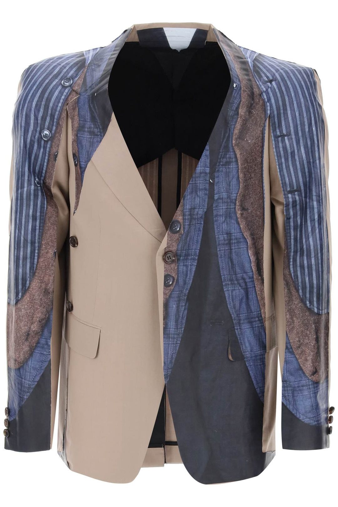 sleeveless blazer with trom-0