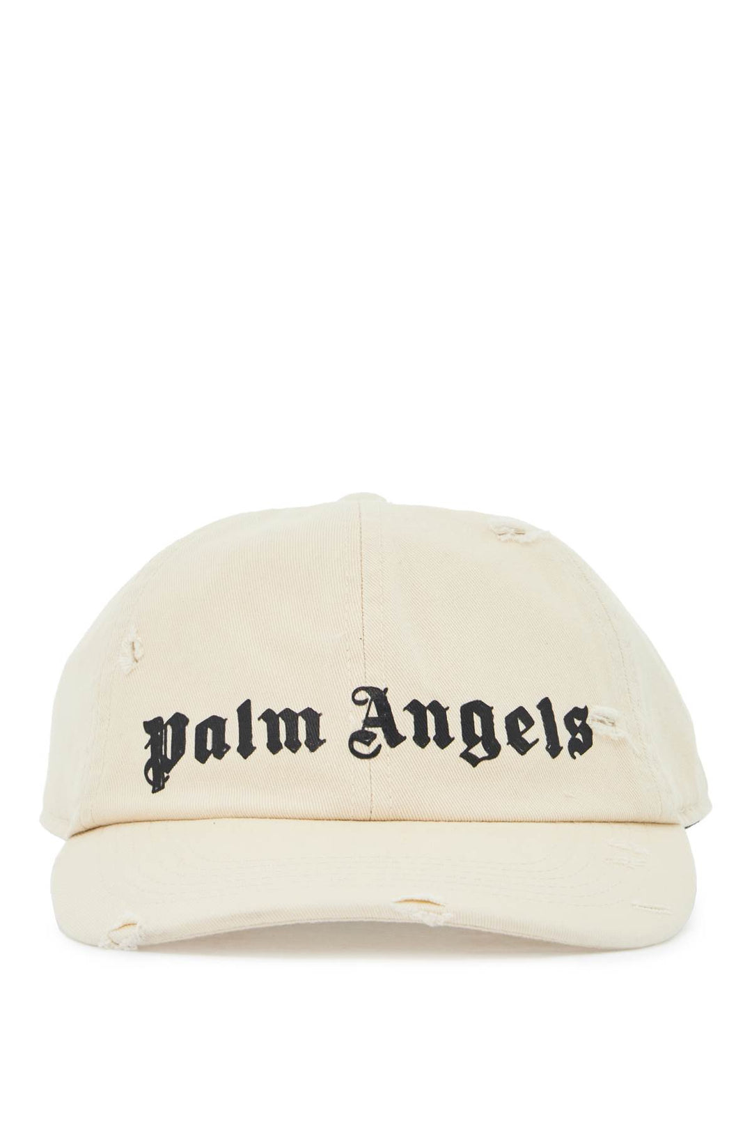 distressed baseball cap with logo-0