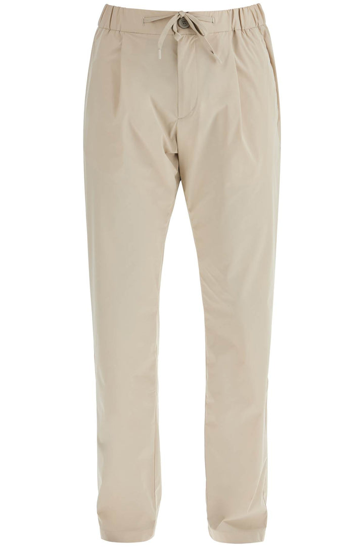 beige nylon straight pants-0