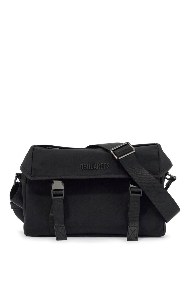 black shoulder bag in polyamide with spacious compartment-0