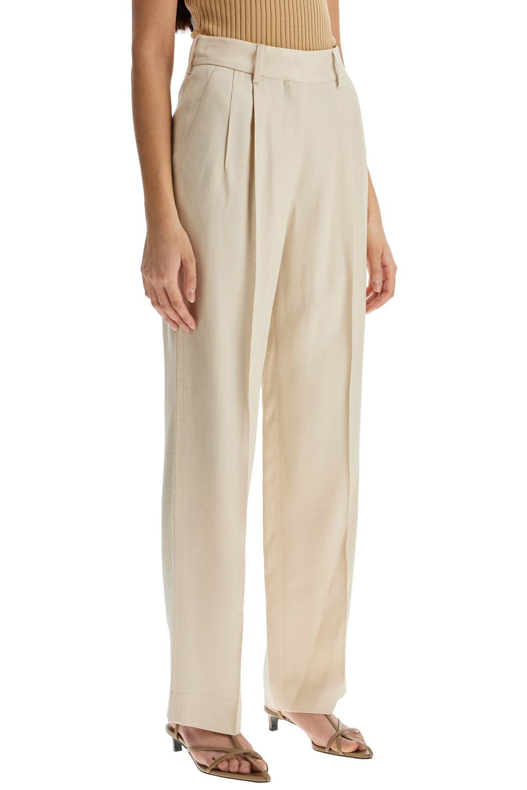 ivory viscose pants with embroidered pocket-1