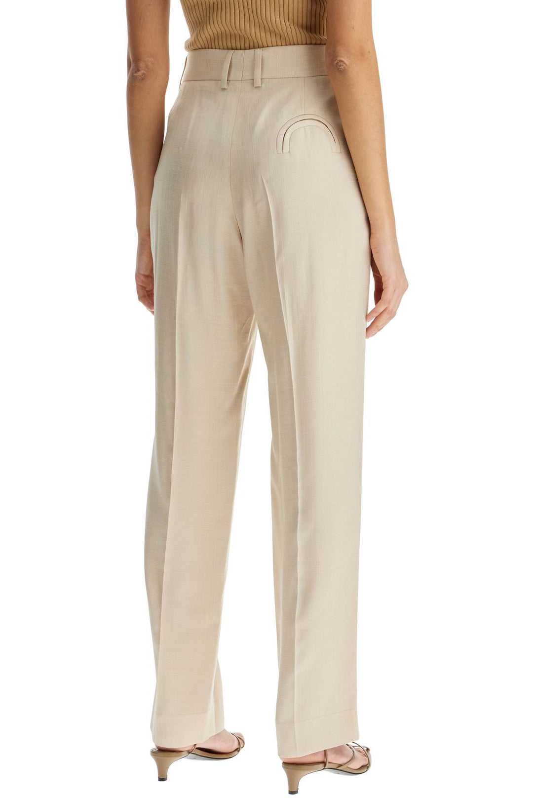 ivory viscose pants with embroidered pocket-2