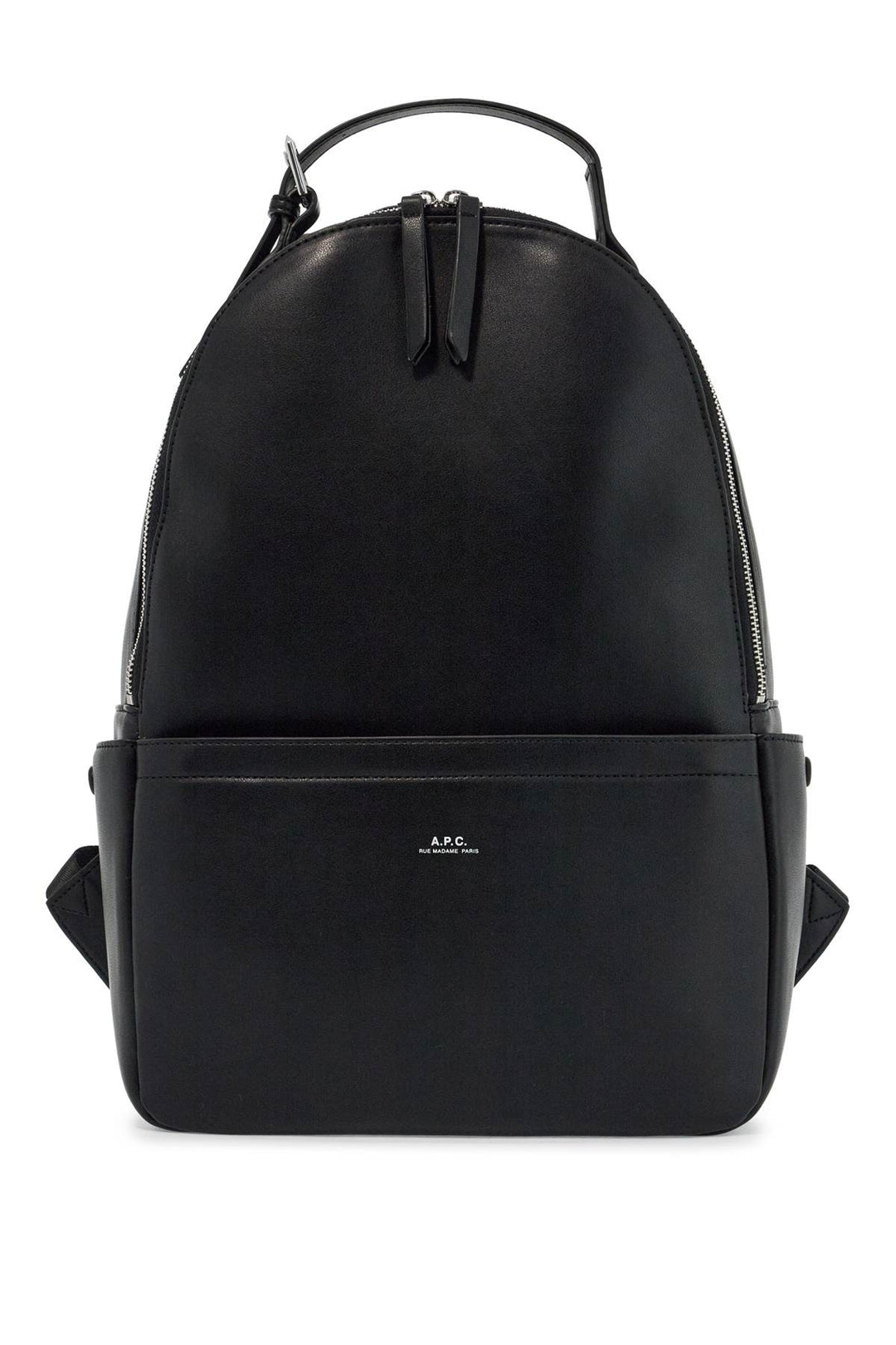 black unisex backpack in polyurethane with adjustable straps-0