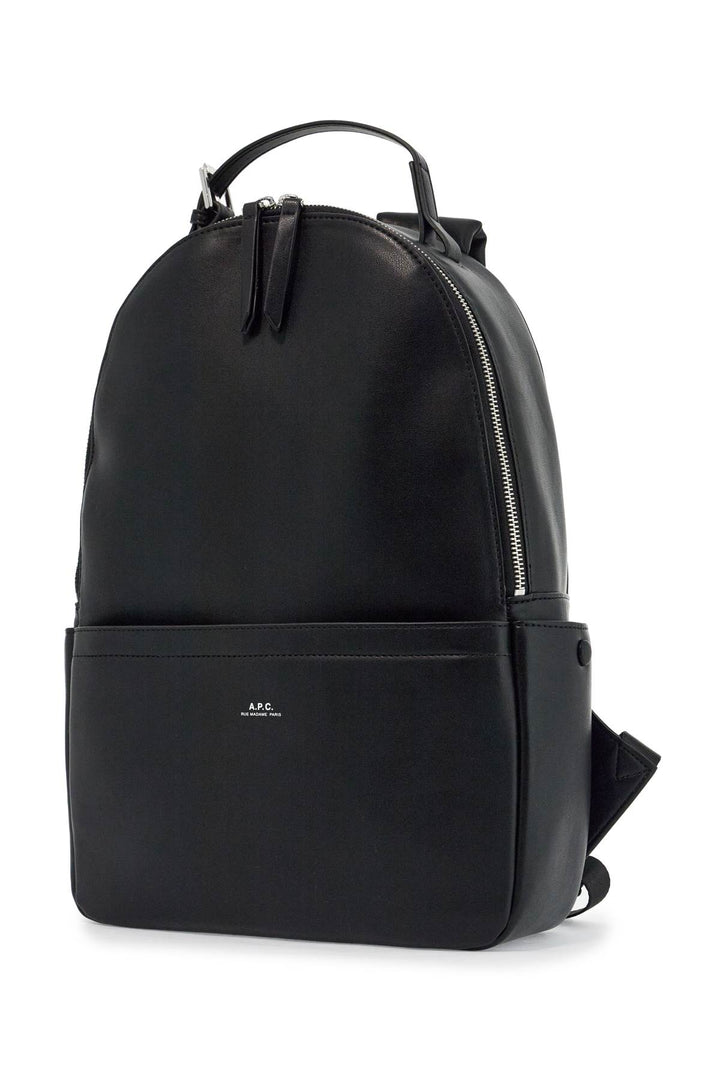 black unisex backpack in polyurethane with adjustable straps-2