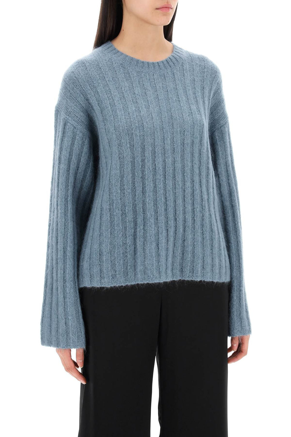 ribbed knit pullover sweater-1