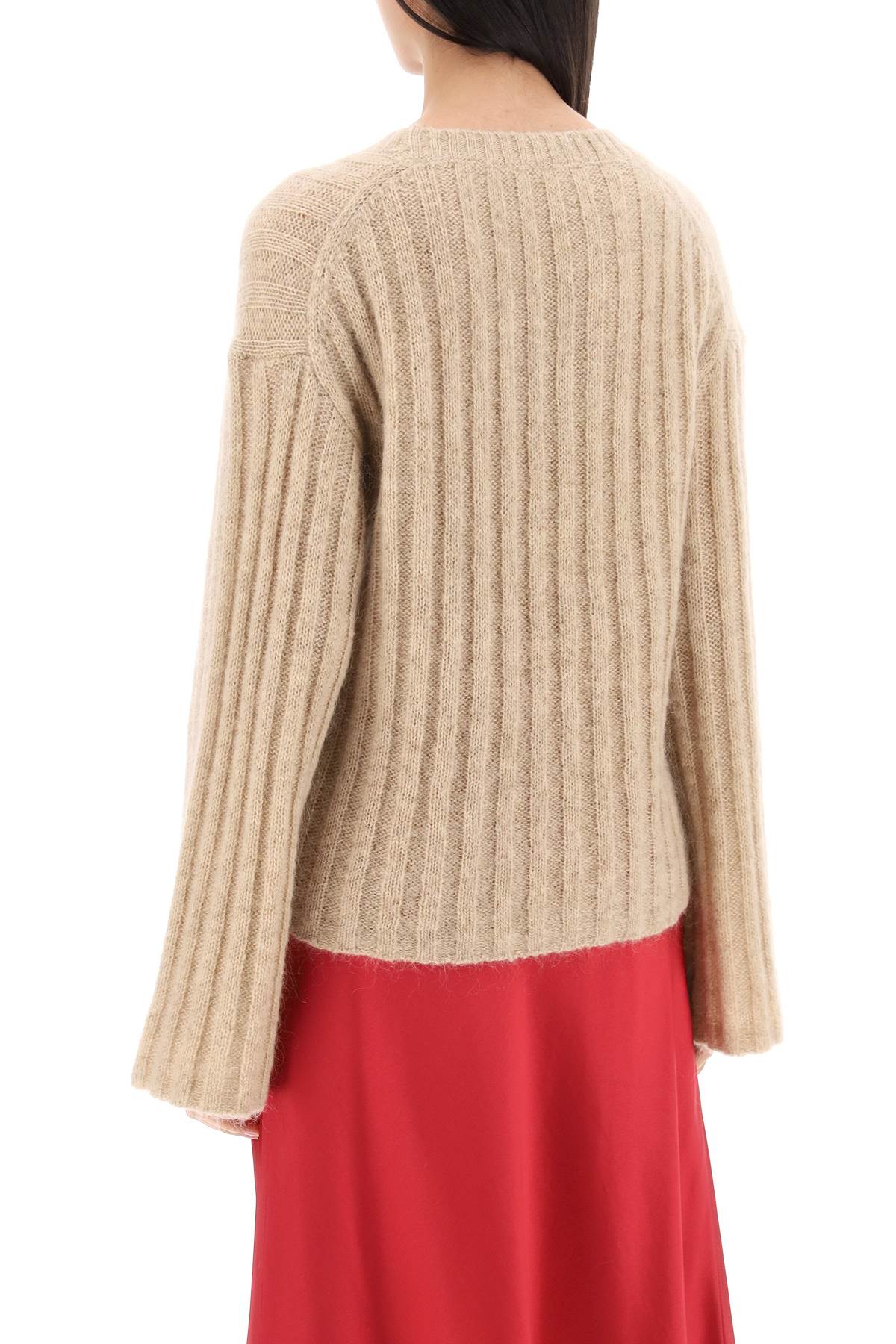 ribbed knit pullover sweater-2