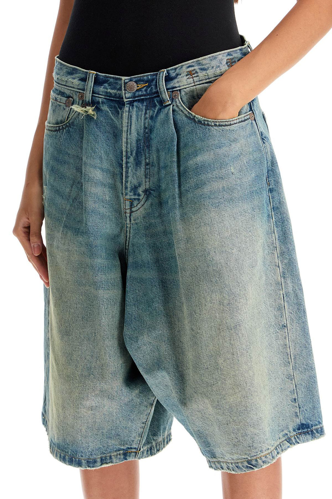 denim baggy bermuda shorts-3