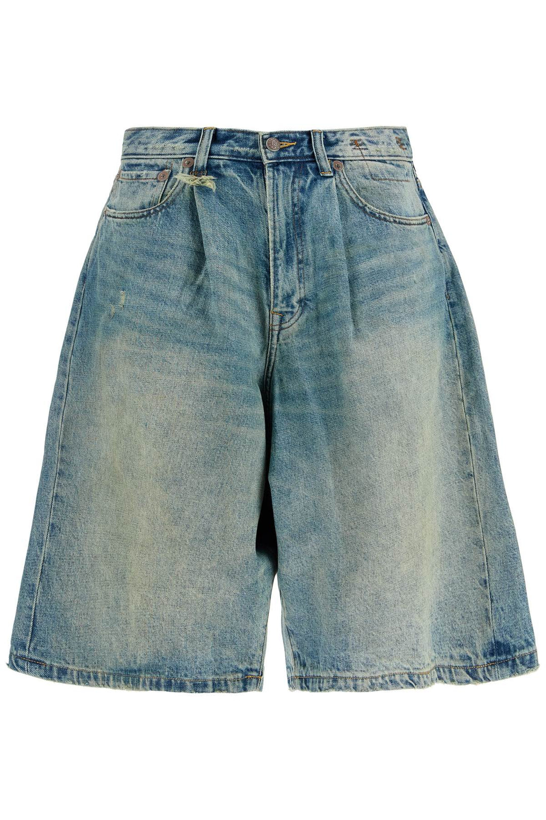 denim baggy bermuda shorts-0