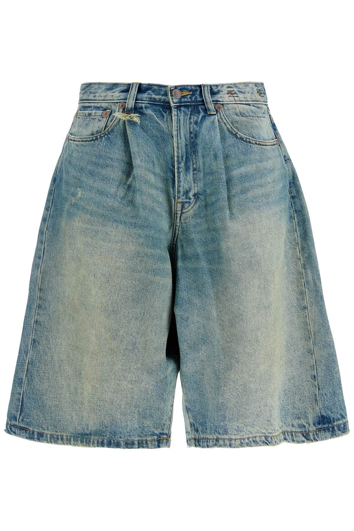 denim baggy bermuda shorts-0