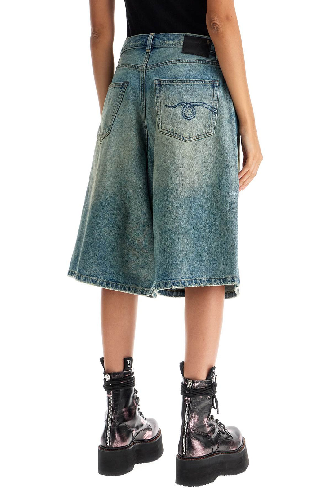 denim baggy bermuda shorts-2