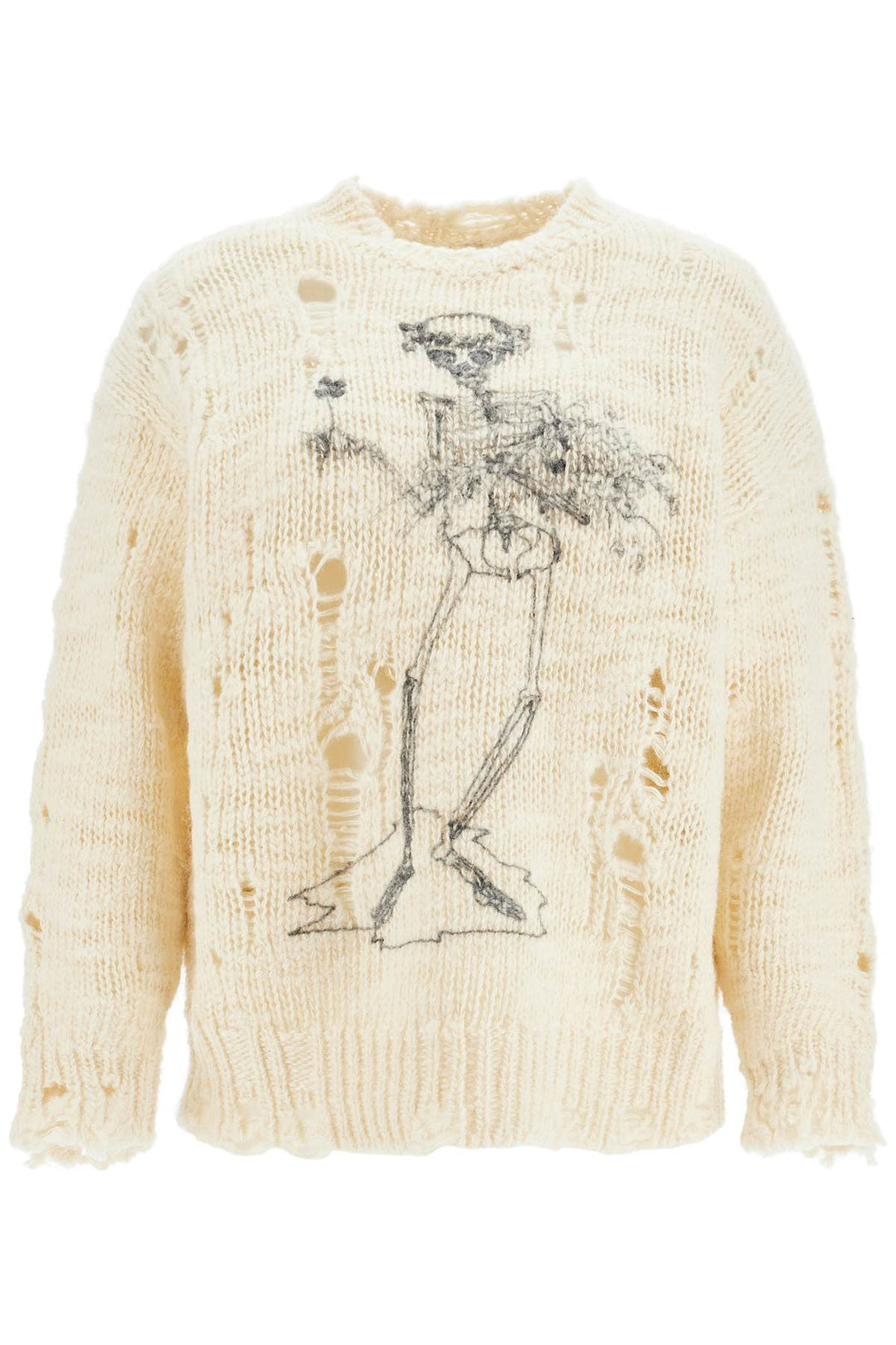 destroyed pullover with skeleton print.-0