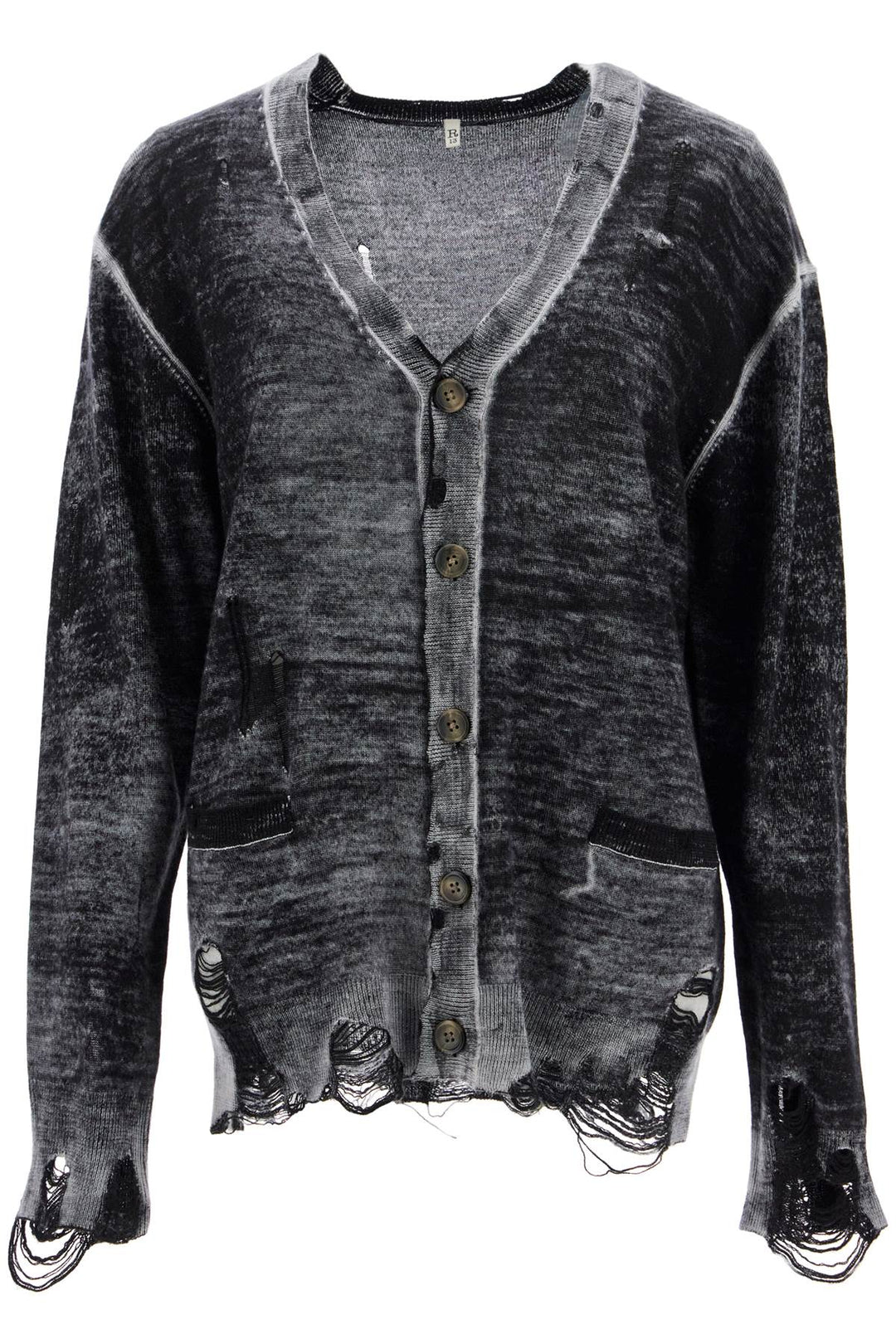 distressed detail cardigan with-0