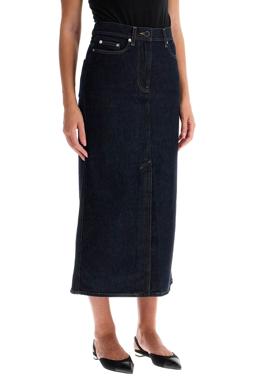 "organic denim midi skirt rona-1