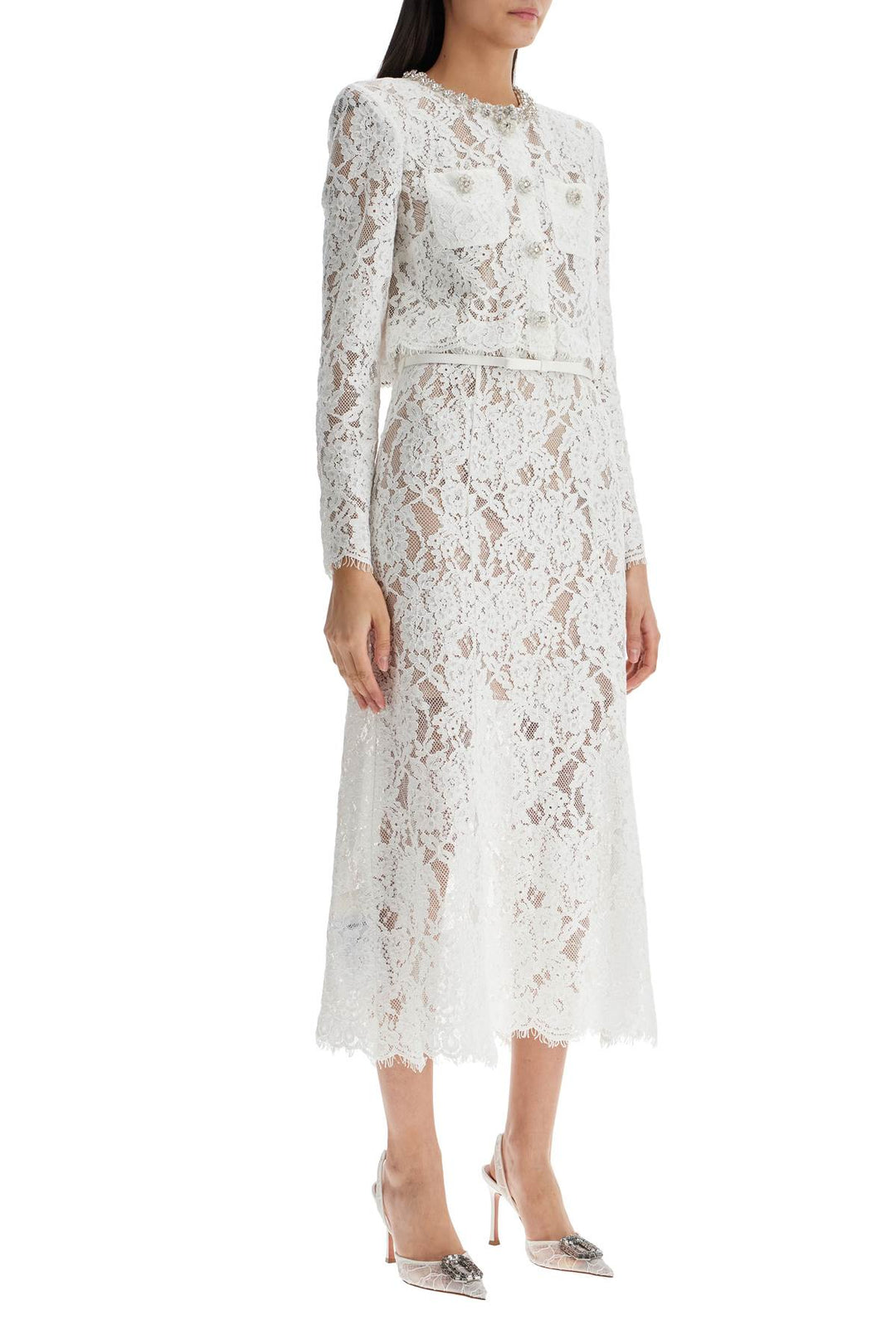 midi lace dress in seven-1