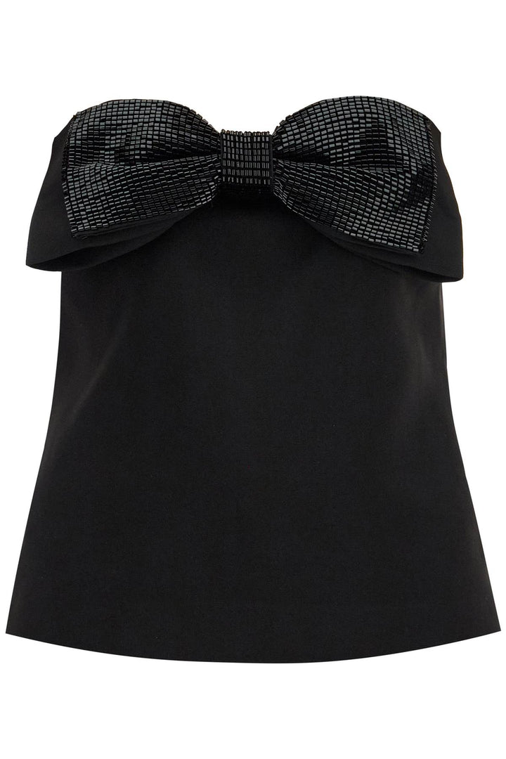 "strapless top with bow-0