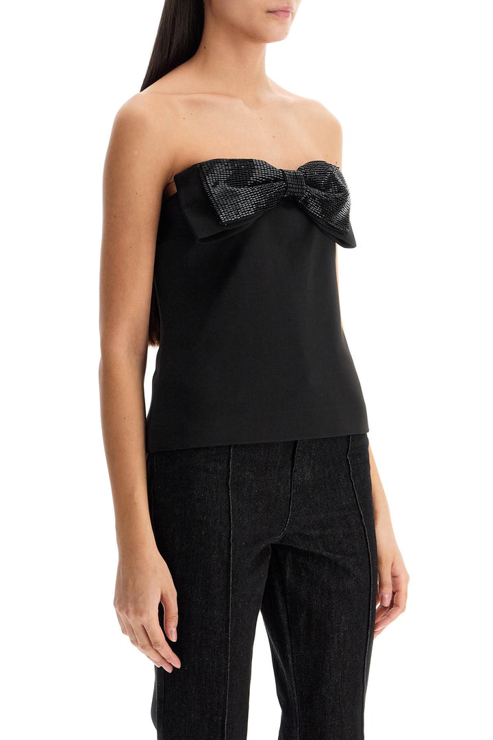 "strapless top with bow-1