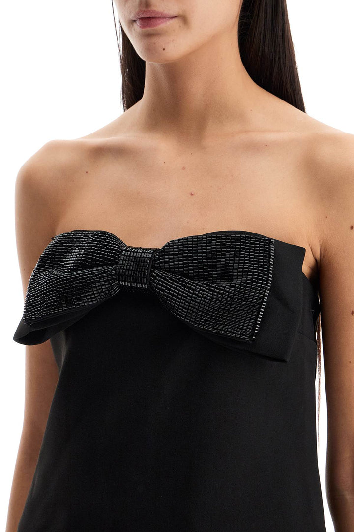 "strapless top with bow-3