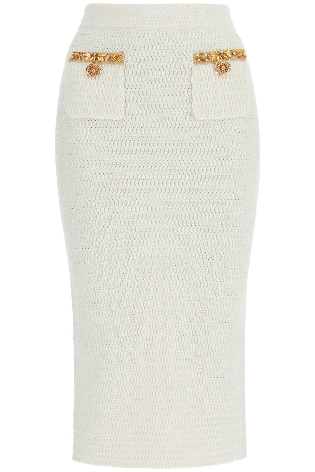 "knitted lurex midi skirt-0