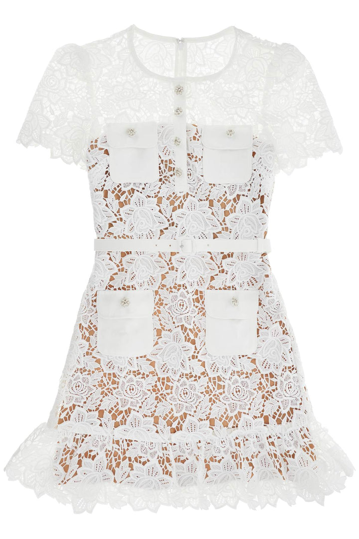 lace mini dress with belt-0