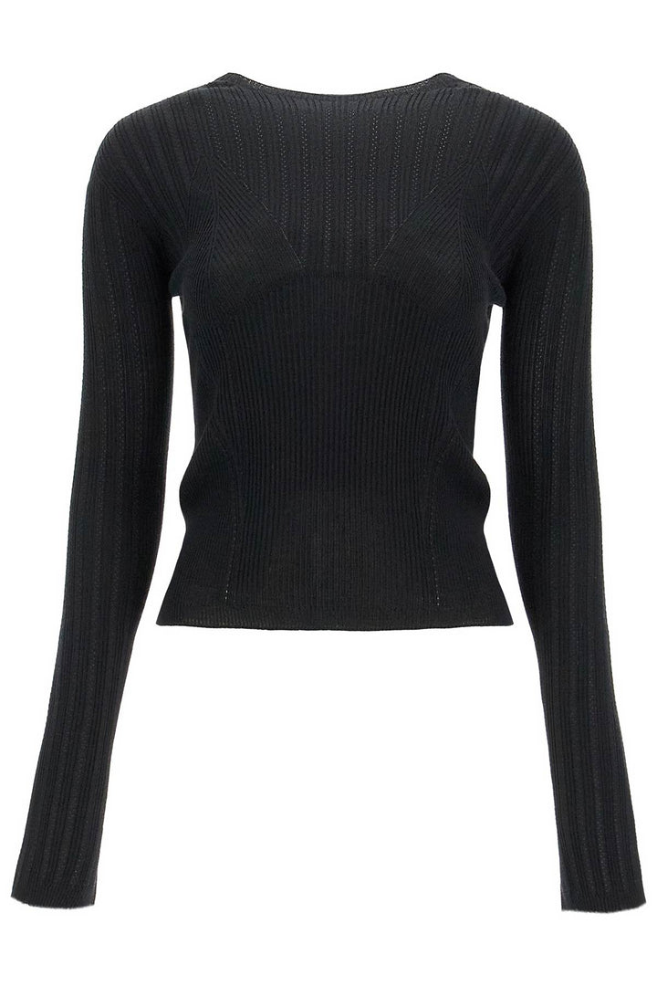 ribbed crewneck sweater-0