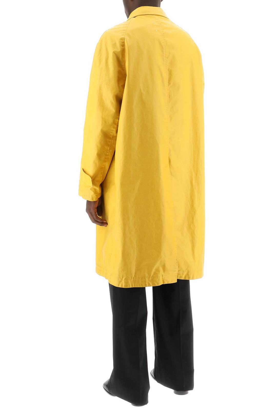 trench coat in worn-out effect coated cotton-2