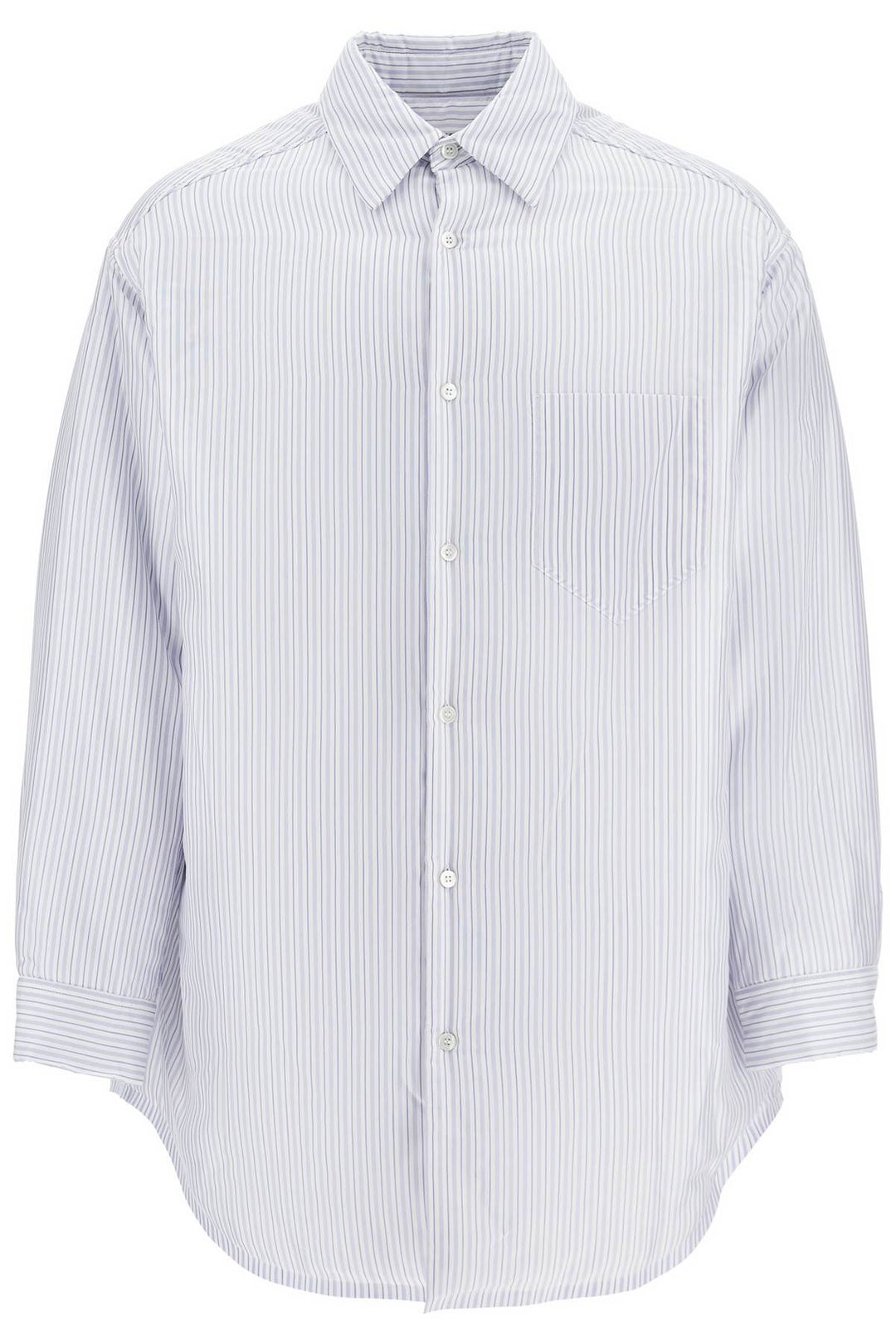 striped padded overshirt with-0