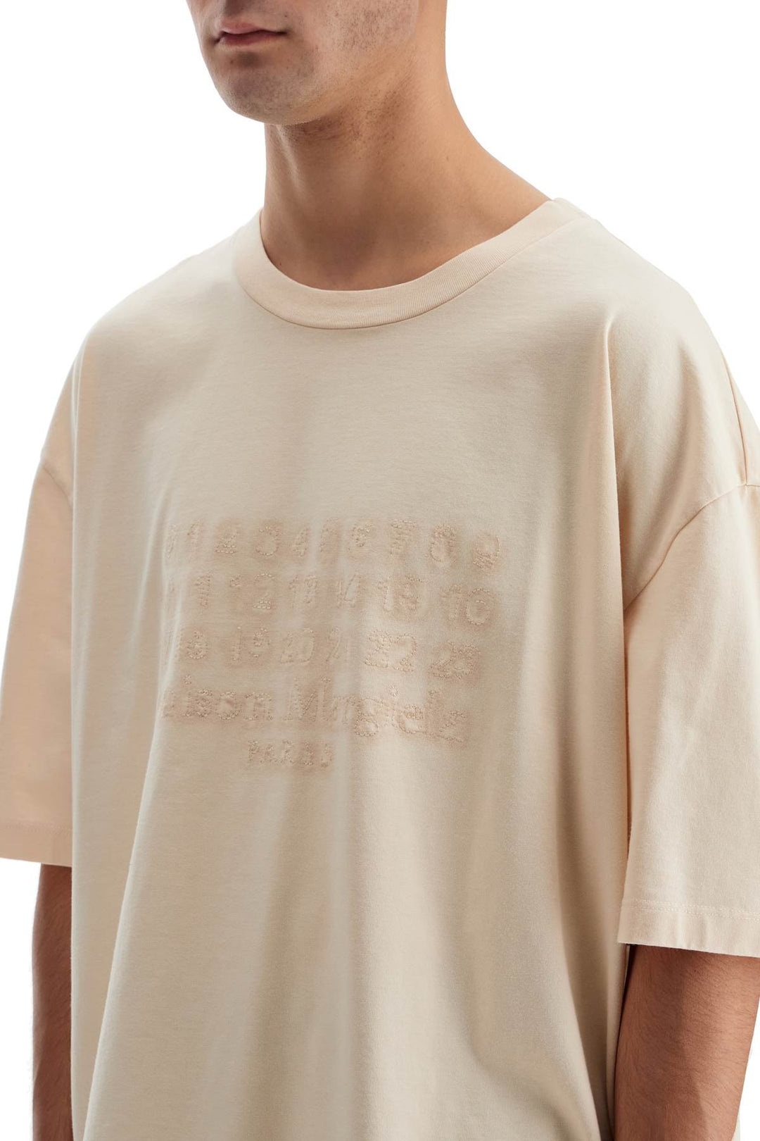 embroidered numeric logo t-shirt-3