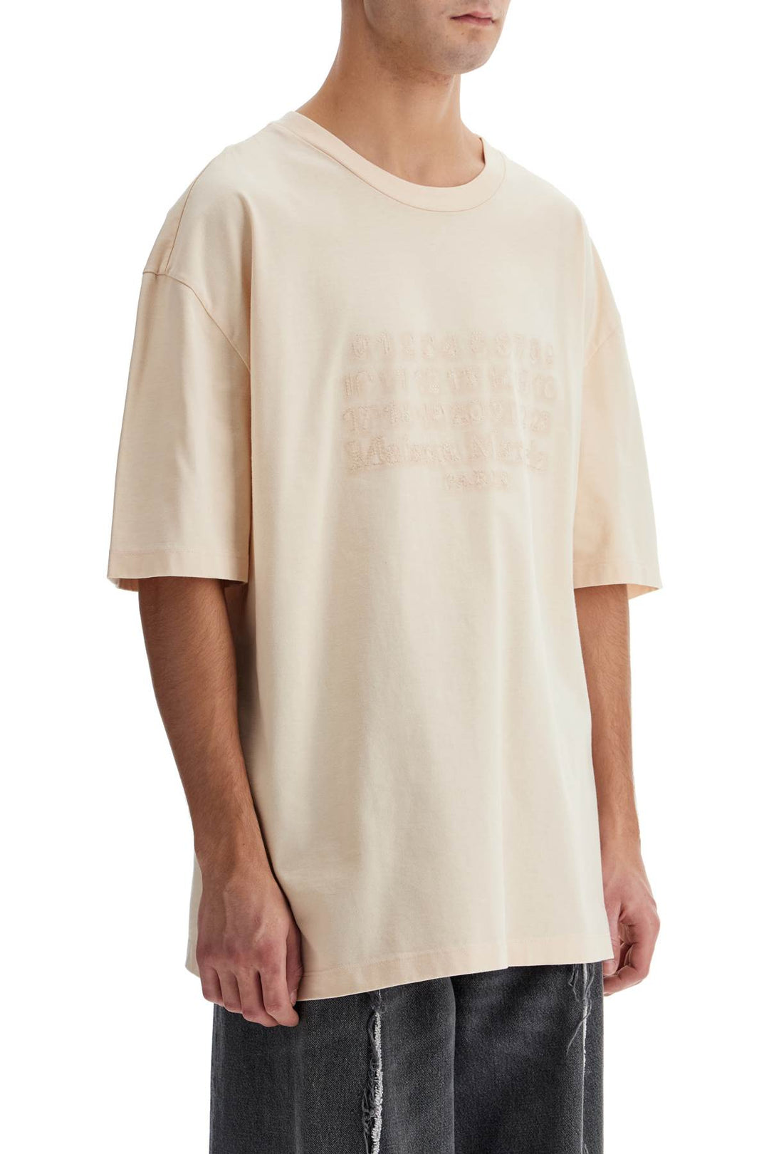 embroidered numeric logo t-shirt-1