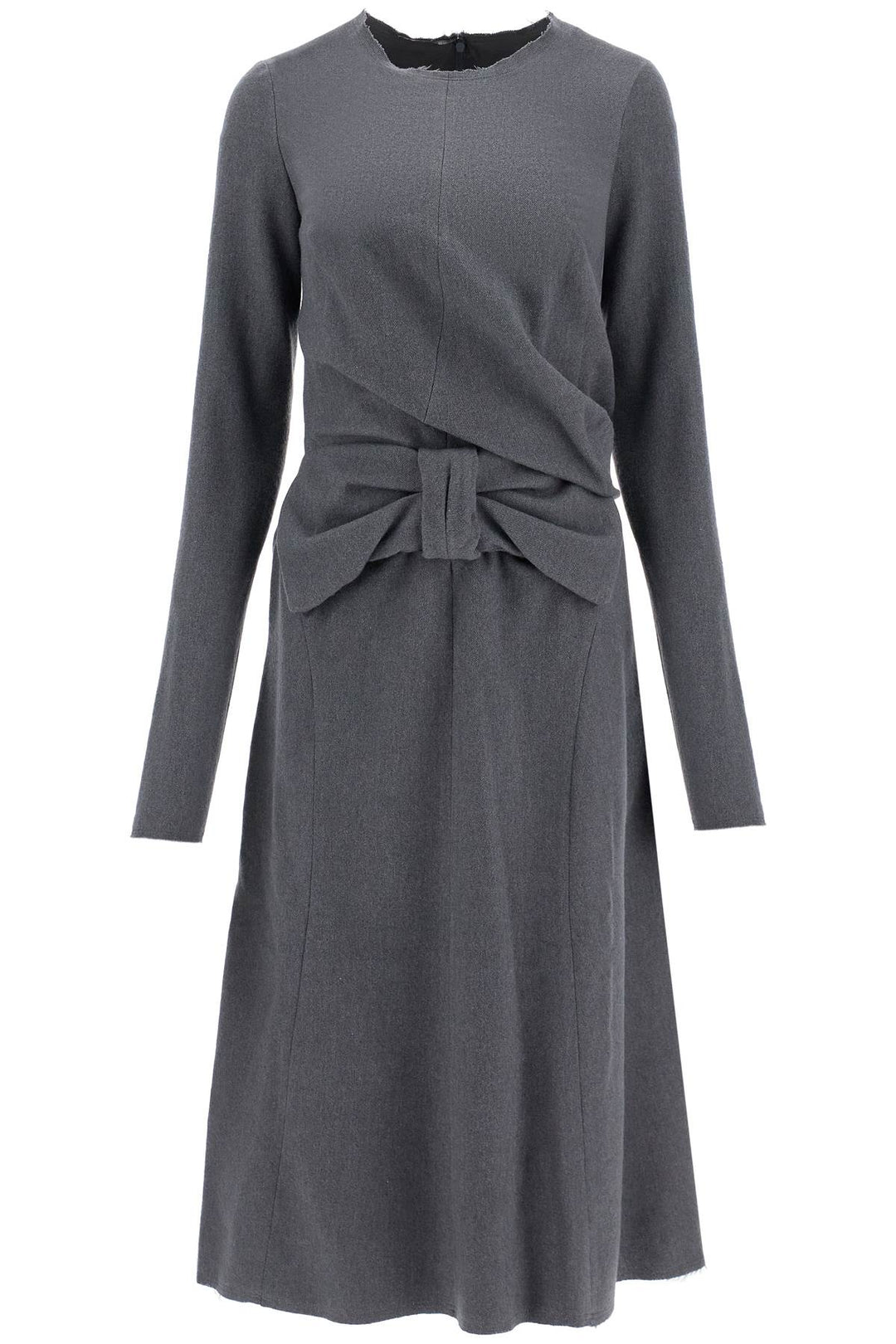 midi dress with oversized bow detail-0