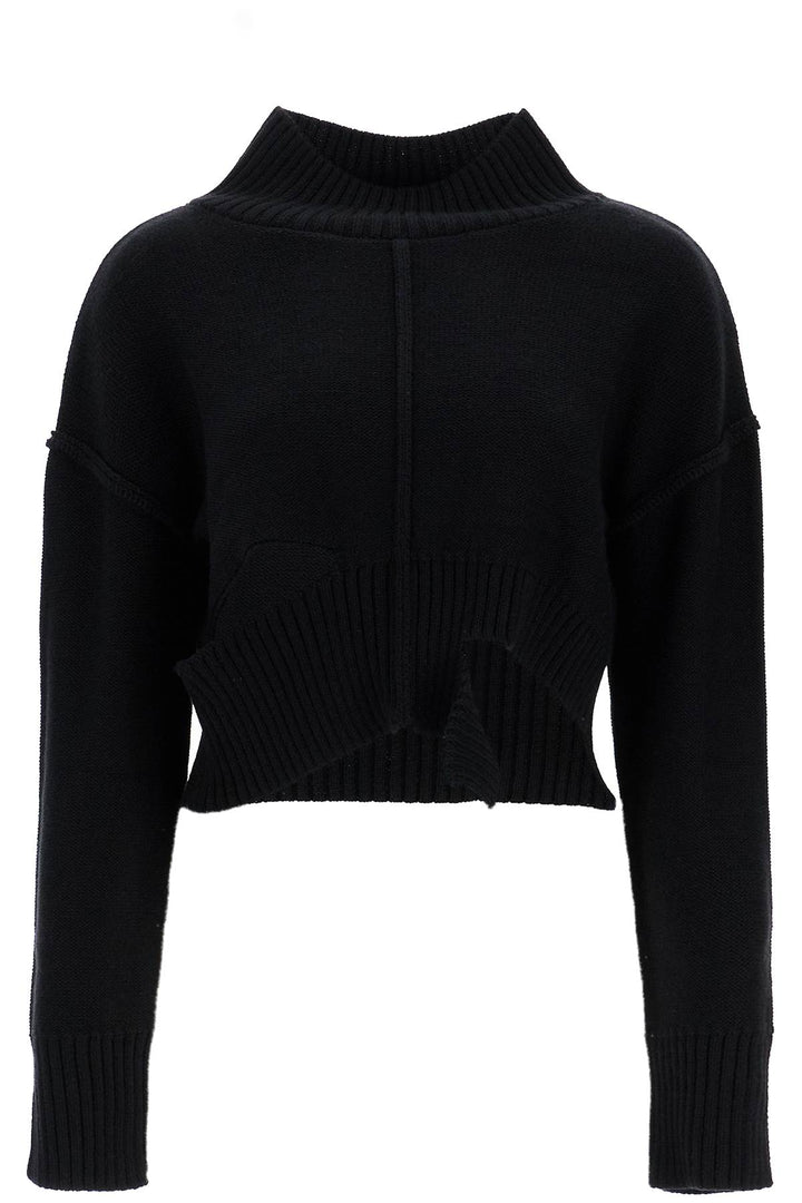 destroyed short pullover sweater-0