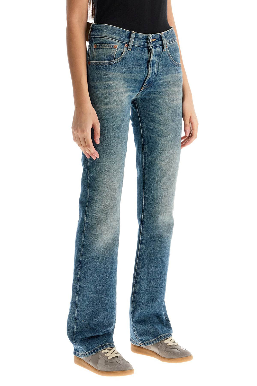 low-waisted flared jeans-1