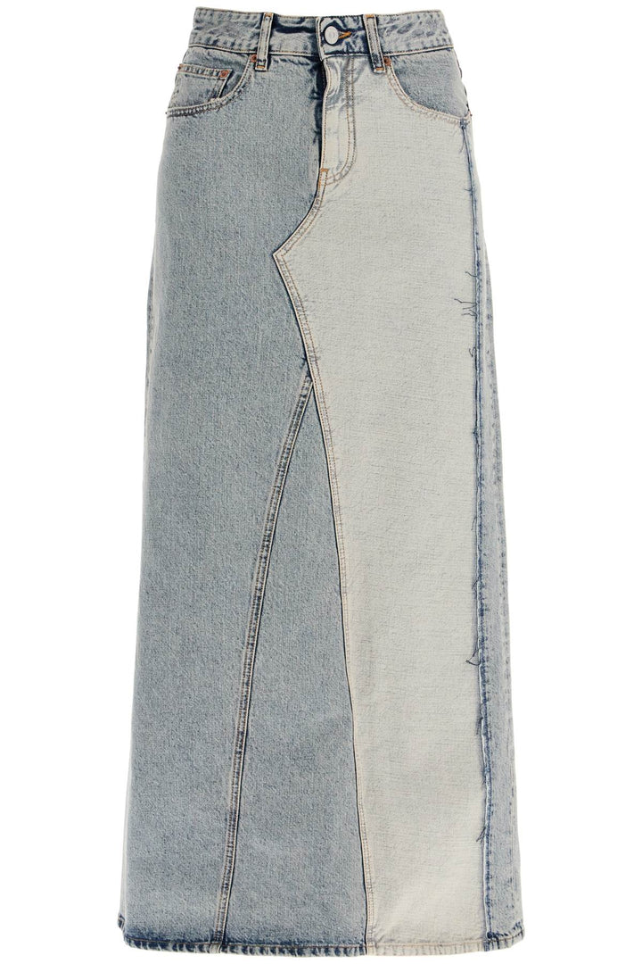 maxi denim skirt in seven-0