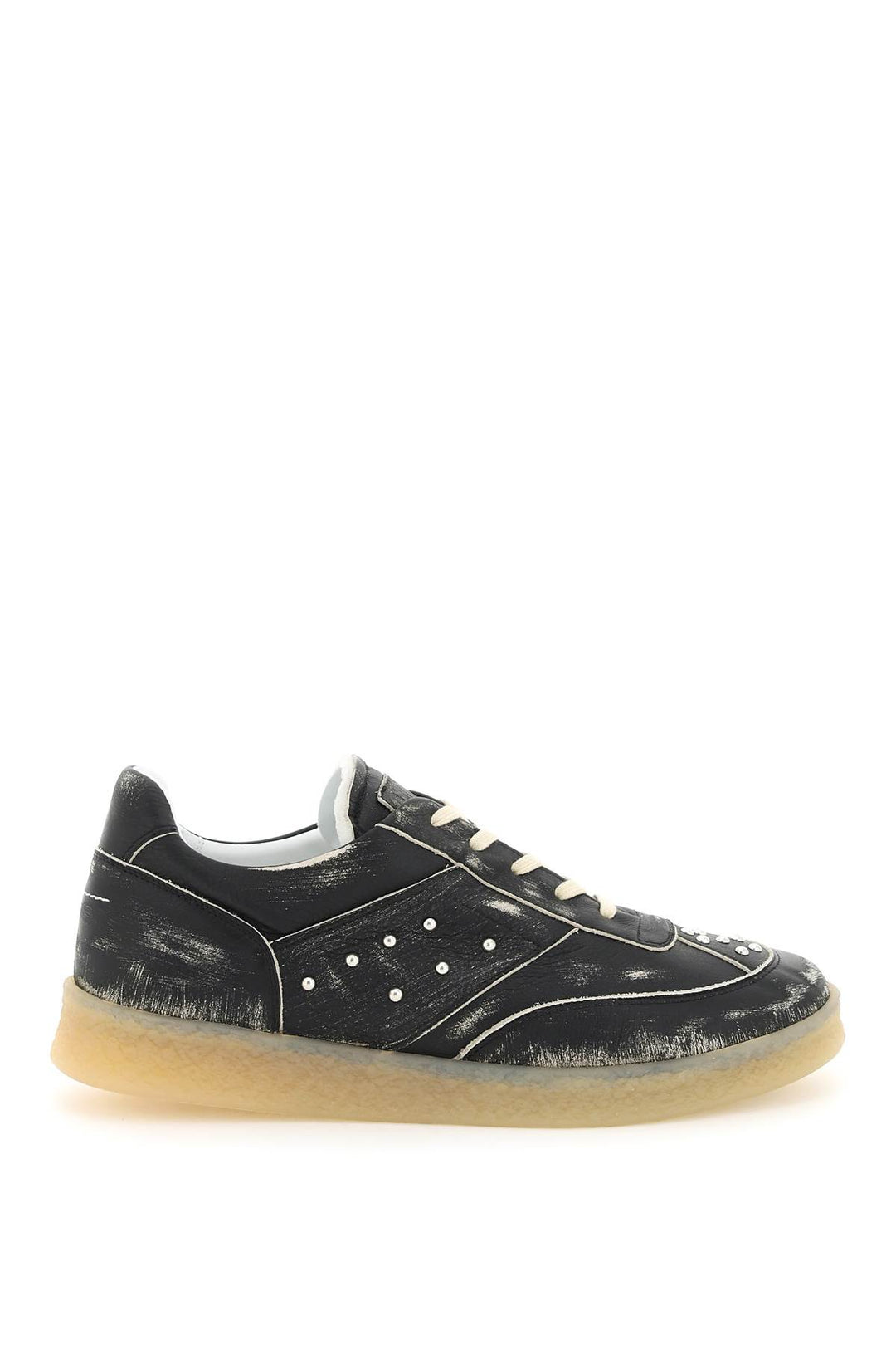 leather low-top sneakers-0