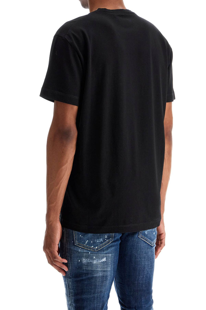 men's black cotton t-shirt with red logo-2