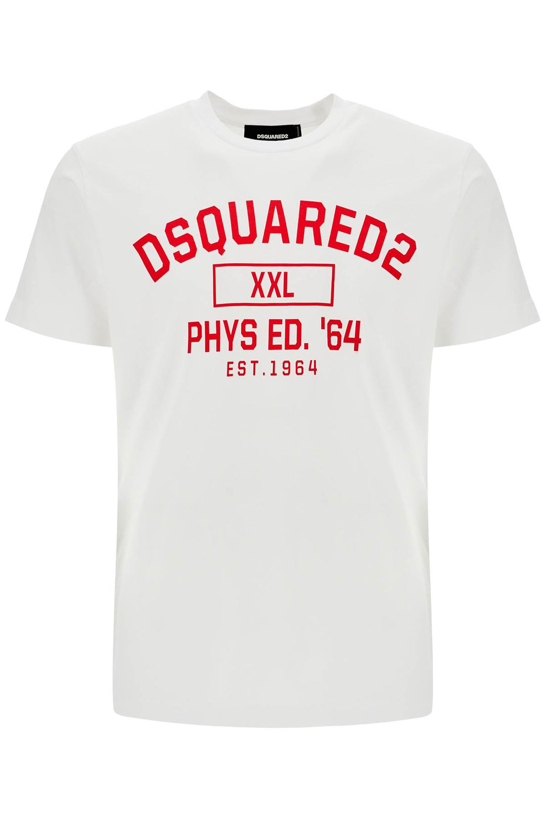 white cotton t-shirt with phys ed. '64 logo-0